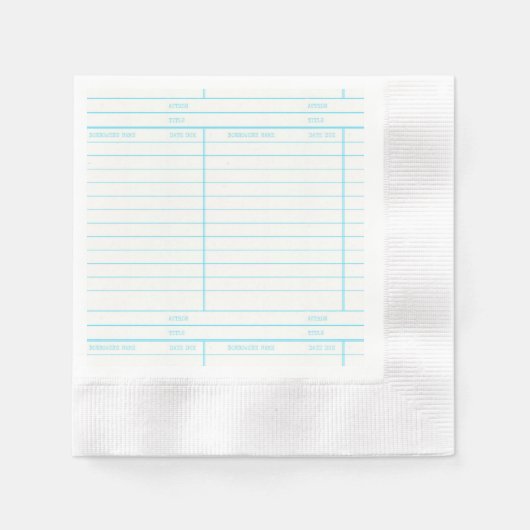 Retro Library Book Date Due Card Servet (Voorkant)