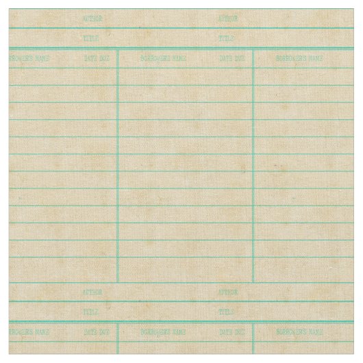 Retro Library Book Date Due Card Stof (Close Up)