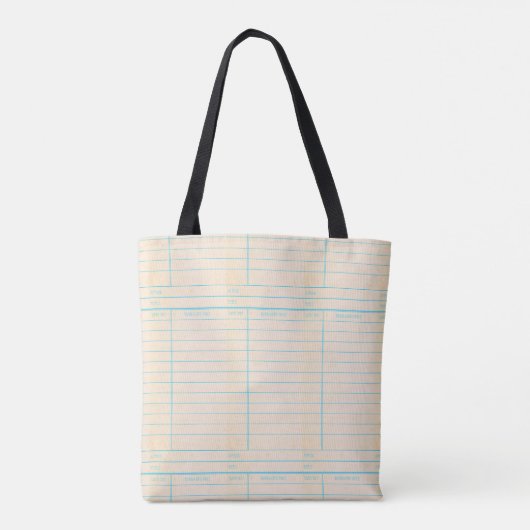 Retro Library Book Date Due Card Tote Bag (Achterkant)