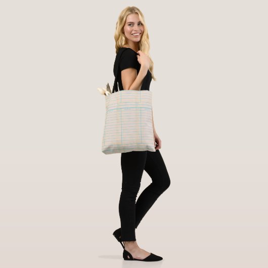 Retro Library Book Date Due Card Tote Bag (Op model)