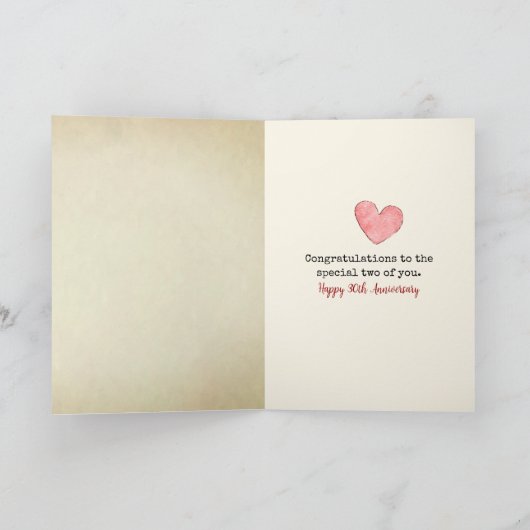 Retro Library Card 30e Jubileum Kaart (Binnen)