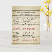 Retro Library Card 30e Jubileum Kaart (Gele Bloem)