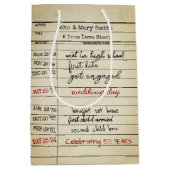 Retro Library Card 50e Jubileum Medium Cadeauzakje (Voorkant)