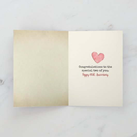 Retro Library Card 60e Jubileum Kaart (Binnen)