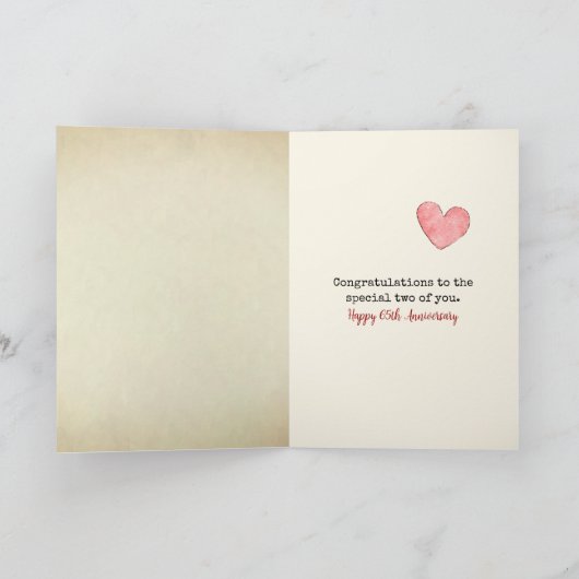 Retro Library Card 65e Jubileum Kaart (Binnen)