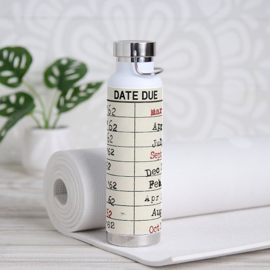 Retro Library Card Waterfles (Yoga)