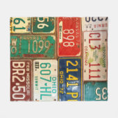Retro License Bord Collectie Fleece Deken (Voorkant (Horizontaal))