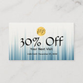 Retro Lichtblauw Restaurant QR Code Menu en Kortingskaartje (Voorkant)