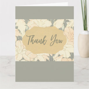 Retro lichte bloemenprint bedankkaart