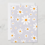 Retro Lichtpaarse Daisy Baby Shower Uitnodiging (Achterkant)