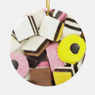 Retro Licorice Snoep Keramisch Ornament