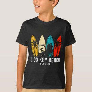 Retro Lido Key Strand Florida Surfboarder Ontwerp T-shirt