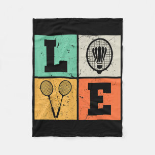 Retro Liefde Badminton Liefhebber Fleece Deken