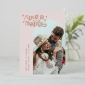 Retro Liefde & Bedankt Sterren Folie Uitnodiging (Staand Voorkant)