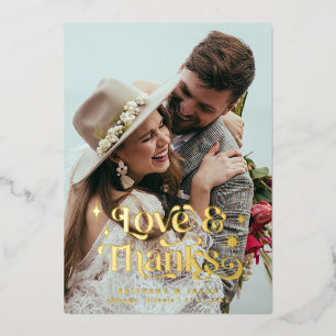Retro Liefde en Bedankt Overlay Folie Uitnodiging