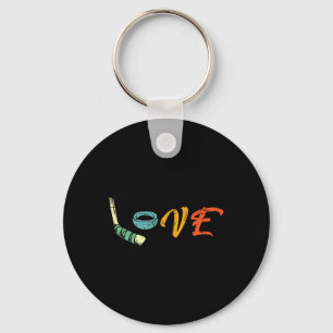 Retro Liefde IJshockey Cadeau Street Hockey Cadeau Sleutelhanger