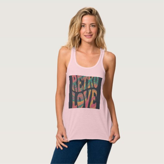 Retro liefde tanktop (Volledige Voorkant)