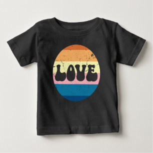 Retro Liefde Typografie Op  Sunset Stripes