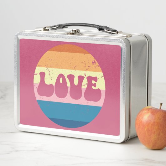 Retro Liefde Typografie Op  Sunset Stripes (In situ)