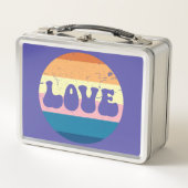Retro Liefde Typografie Op  Sunset Stripes (Voorkant)