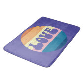Retro Liefde Typografie Op Sunset Stripes Badmat (Gekanteld)