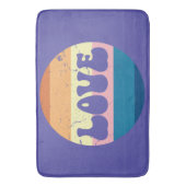 Retro Liefde Typografie Op Sunset Stripes Badmat (Voorkant Verticaal)