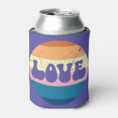 Retro Liefde Typografie Op  Sunset Stripes Blikjeskoeler (Blikje Voorkant)