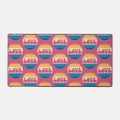Retro Liefde Typografie Op  Sunset Stripes Bureaumat (Voorkant)