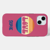 Retro Liefde Typografie Op  Sunset Stripes Case-Mate iPhone Case (Achterkant (horizontaal))