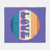 Retro Liefde Typografie Op  Sunset Stripes Fleece Deken (Voorkant (Horizontaal))