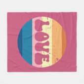 Retro Liefde Typografie Op  Sunset Stripes Fleece Deken (Voorkant (Horizontaal))
