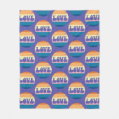 Retro Liefde Typografie Op  Sunset Stripes Fleece Deken (Voorkant)