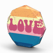 Retro Liefde Typografie Op Sunset Stripes Fotoblokken (Rechts)