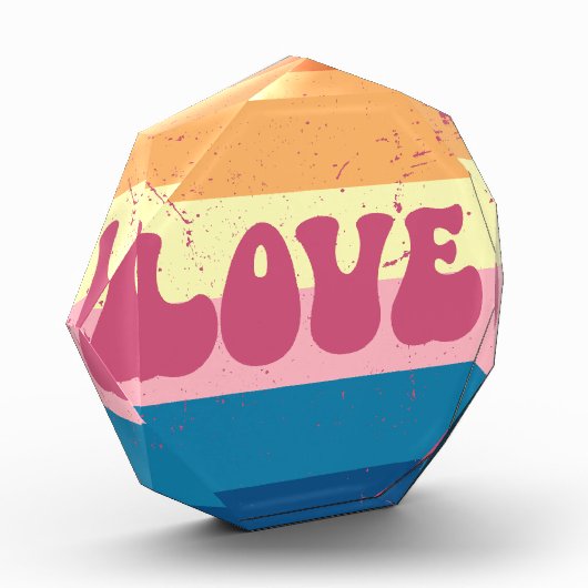 Retro Liefde Typografie Op Sunset Stripes Fotoblokken (Links)