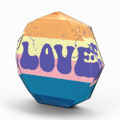 Retro Liefde Typografie Op Sunset Stripes Fotoblokken (Rechts)