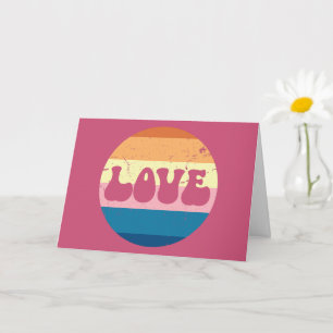 Retro Liefde Typografie Op  Sunset Stripes Kaart