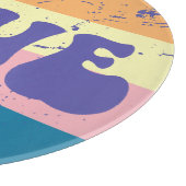 Retro Liefde Typografie Op Sunset Stripes Snijplank (Hoek)