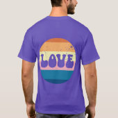 Retro Liefde Typografie Op  Sunset Stripes T-shirt (Achterkant)