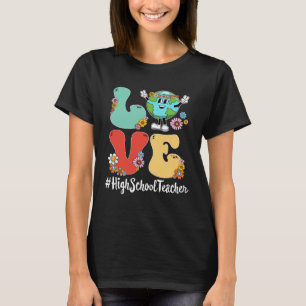 Retro Liefde Wereld Aardedag 2023 Docent Middelbar T-shirt