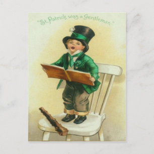 Retro Lieve Jongen Shillelagh St. Patrick's Dag Ka Briefkaart