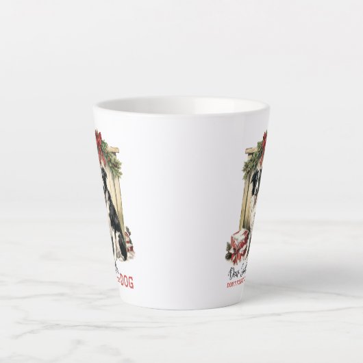 Retro lieve Kerstman vergeet de hond niet Kerstmis Latte Mok (Voorkant)