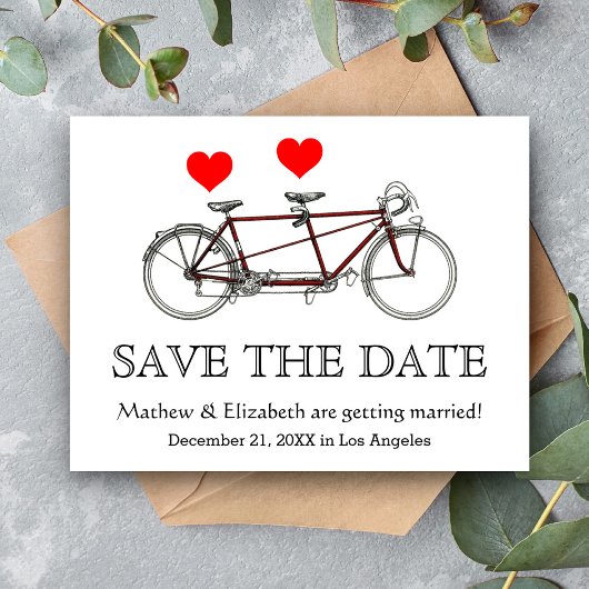Retro Lieve Tandem Fiets Trouw Save The Date