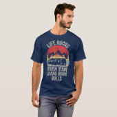 Retro Life begint op te lopen wanneer uw woonkamer T-shirt (Voorkant volledig)
