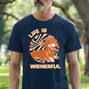 Retro 'Life Is Wienerful' Dachshund Weiner Dog T-shirt