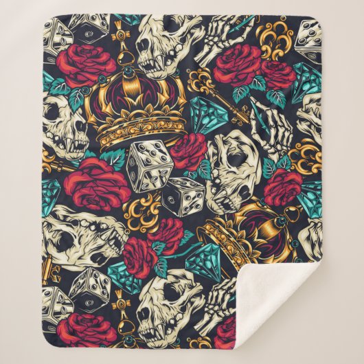 Retro Lifestyle Sherpa Deken (Voorkant)