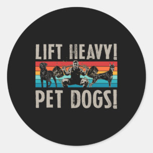 Retro Lift Zware Huisdieren Honden Bodybuilding Vo Ronde Sticker