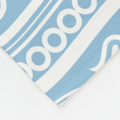 Retro Light Blue White Paisley Print Fleece Deken (Hoek)