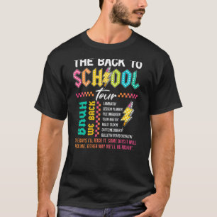 Retro Lightning Bolt ABCD De Back To School Tours T-shirt