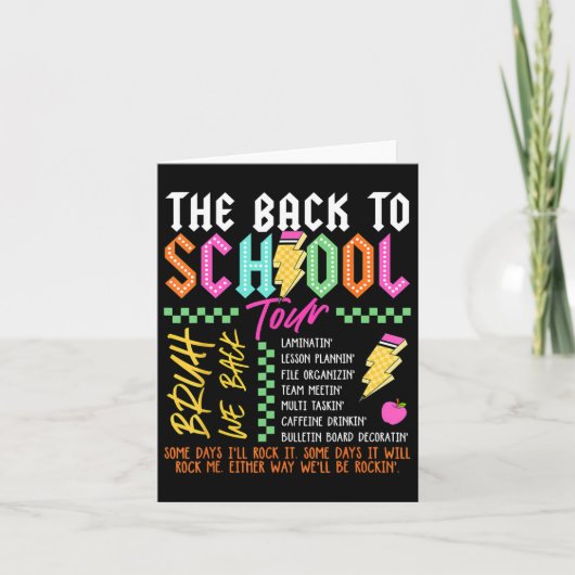 Retro Lightning Bolt ABCD Terug naar School Tour O Kaart (Voorkant)