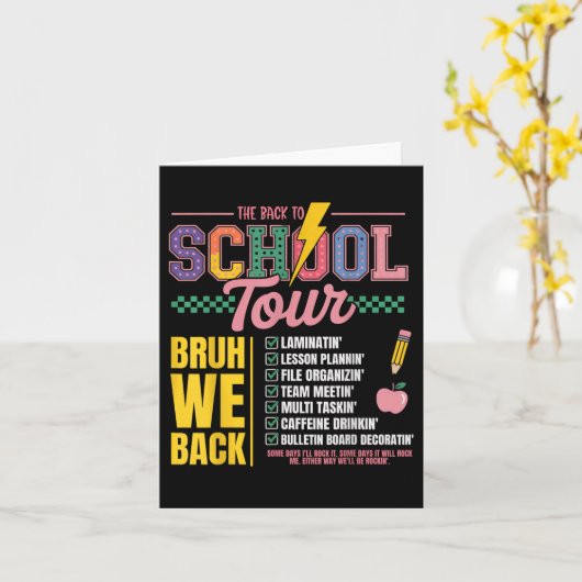 Retro Lightning Bolt ABCD Terug naar School Tour O Kaart (Gele Bloem)